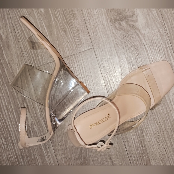 Shoe Dazzle Clear Wedged Sandals - Picture 10 of 16